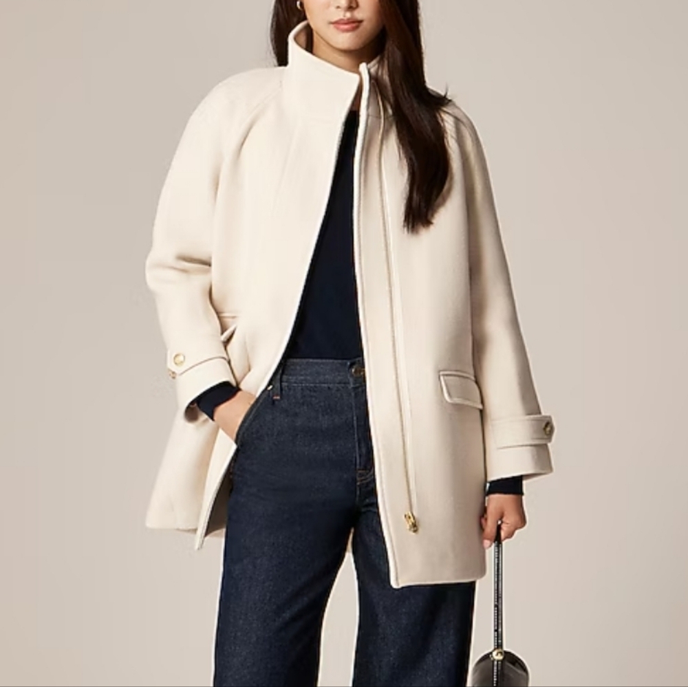 J. Crew Tall Toscana Coat in Italian Stadium Cloth Wool Blend - natural